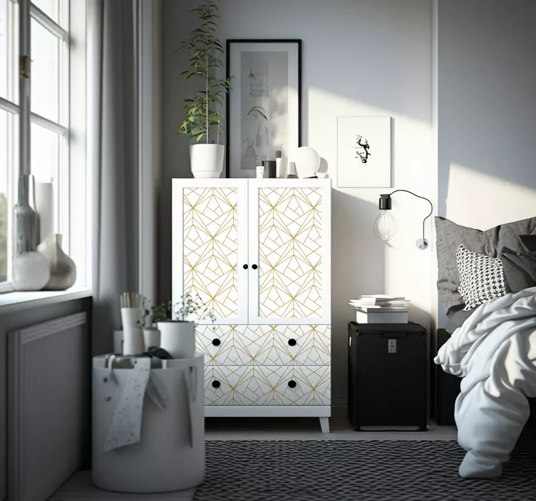 Vinilo trazo mueble patrón geométrico - TenVinilo