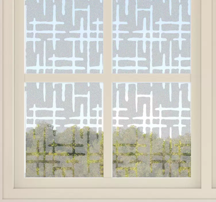 Adhesivo para vidrio líneas cruzadas translúcidas - TenVinilo