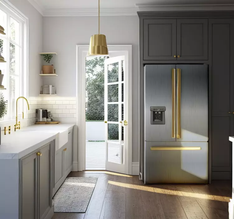 Vinilo para nevera efecto de acero - TenVinilo