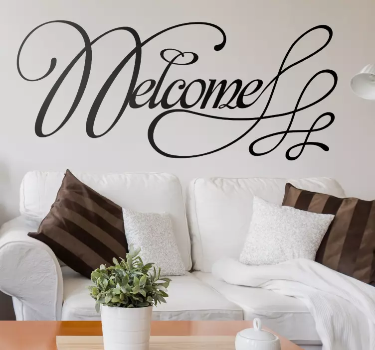 vinilo decorativo welcome caligráfico - TenVinilo