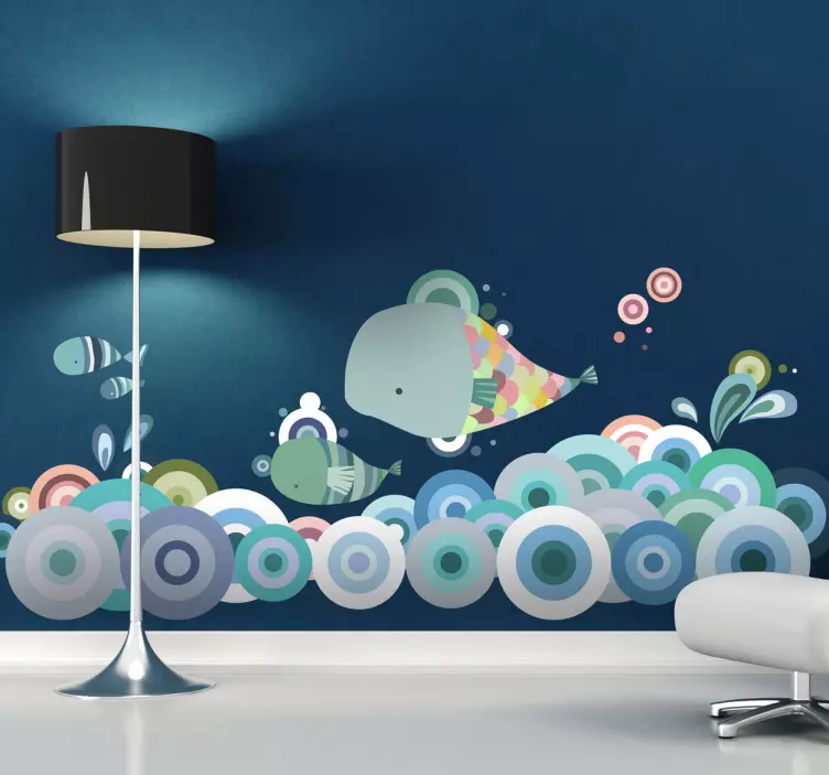 Vinilo infantil pared mar de peces - TenVinilo