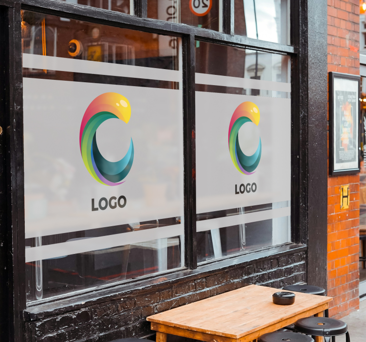 Vinilo vitrina logotipo grabado en translúcido - TenVinilo