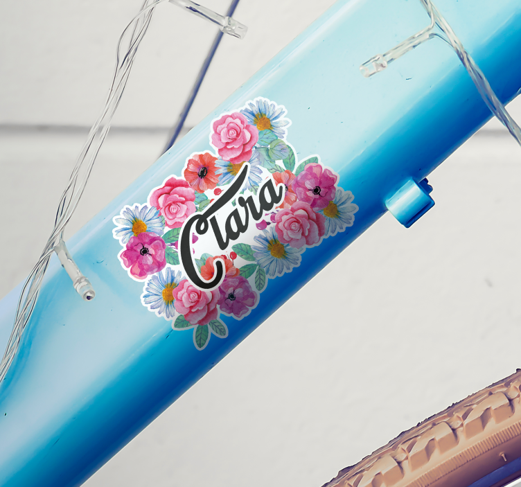 Sticker para bicicletas flores - TenVinilo