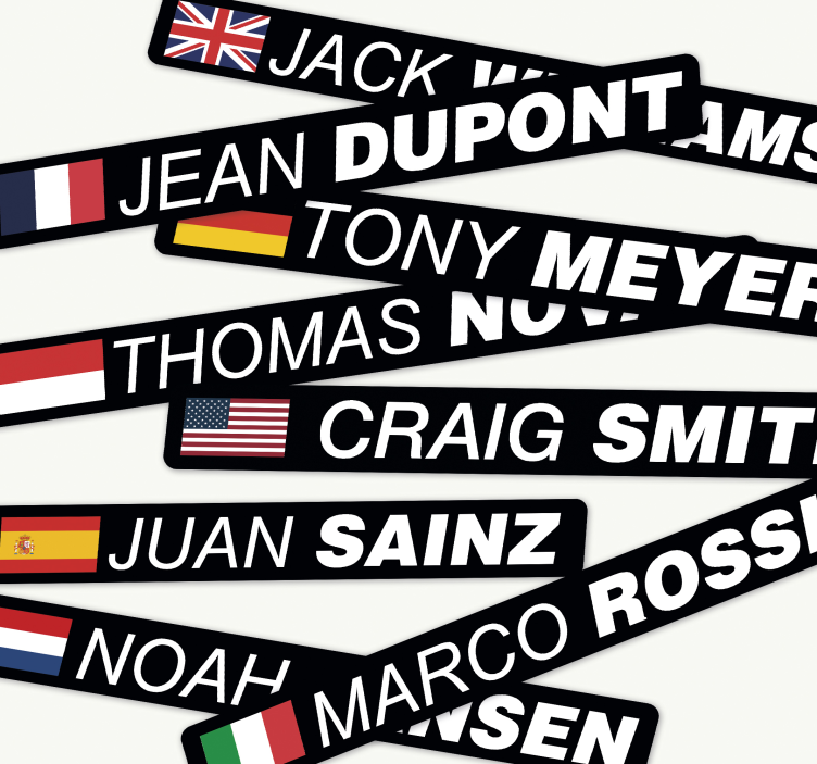 Sticker para bicicletas bicicleta de carretera con bandera y nomb - TenVinilo