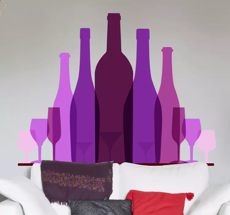 Adhesivo decorativo colección de vinos - TenVinilo