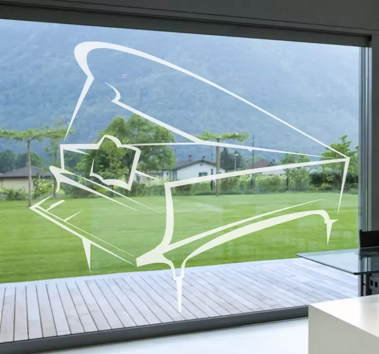 Adhesivo decorativo dibujo piano - TenVinilo