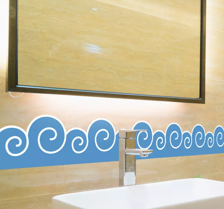Vinilo para baño dos olas - TenVinilo