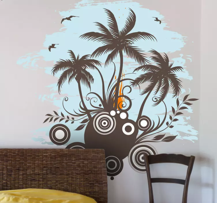 Adhesivo decorativo islote tropical - TenVinilo