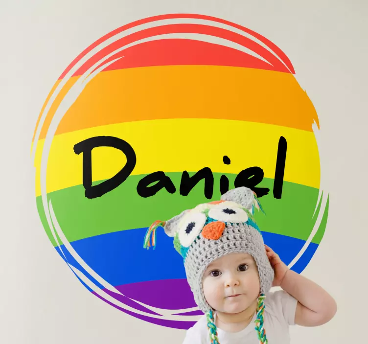 Alfombra vinílica moderna nombre colorido personalizado - TenVinilo