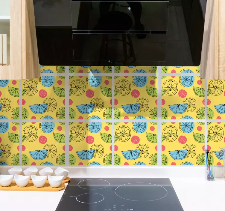 Azulejo adhesivo patrón de frutas - TenVinilo