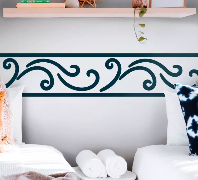 Cenefa adhesiva Diseño tribal monocolor con bordes - TenVinilo