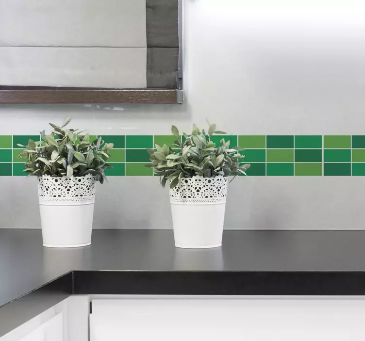 Cenefa adhesiva tonos verdes  - TenVinilo