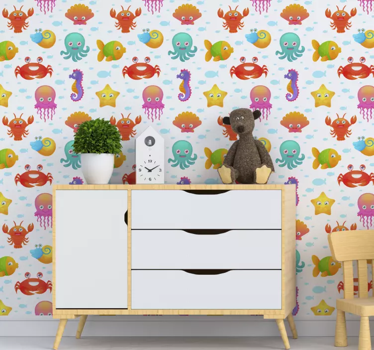 Fotomural adhesivo infantil peces coloridos - TenVinilo