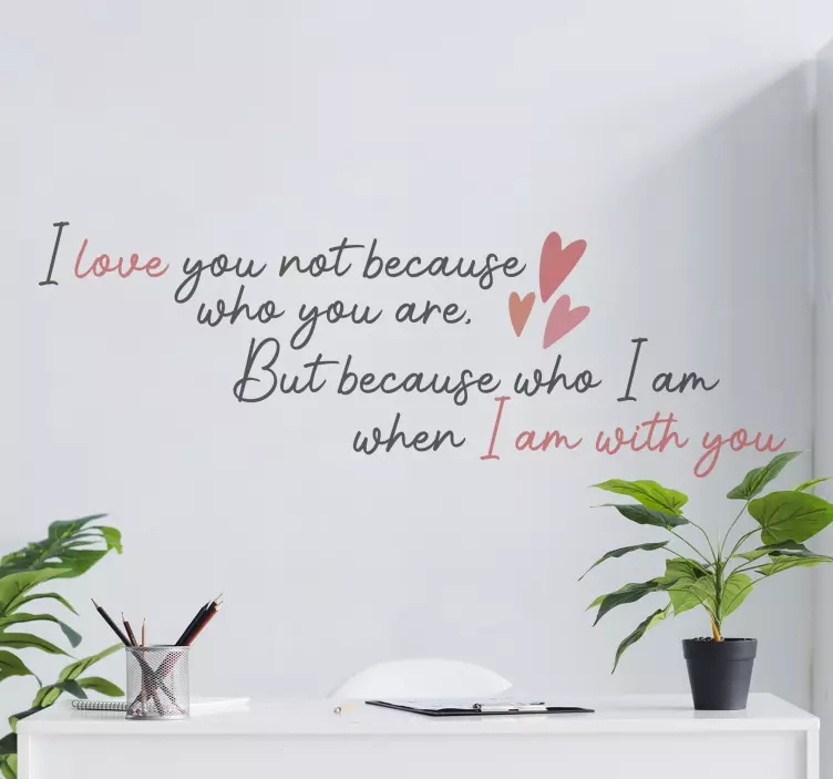 Vinilo frase amor te quiero por quien soy - TenVinilo