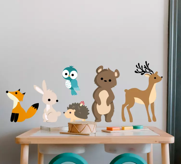 Vinilo habitación infantil Diseño de animales bebé - TenVinilo