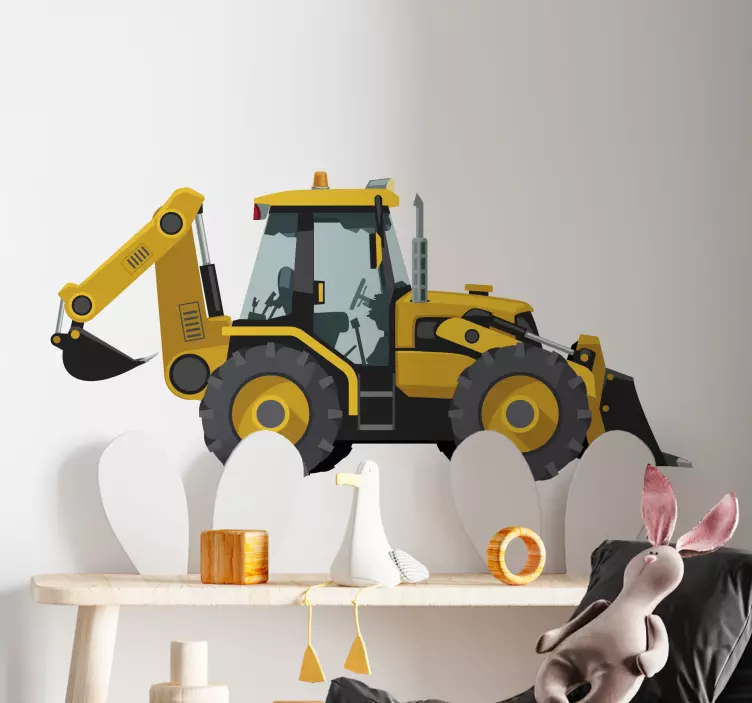 Vinilo habitación infantil Tractor realista - TenVinilo