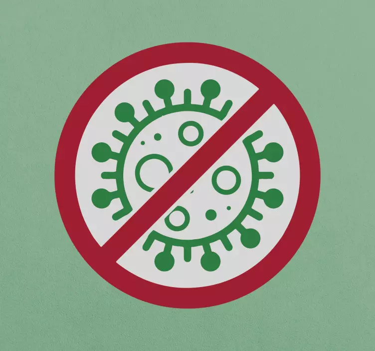 Vinilo advertencia covid-19 prohibido - TenVinilo