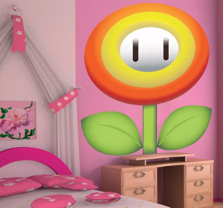 Pegatina flor ovalada Supermario - TenVinilo