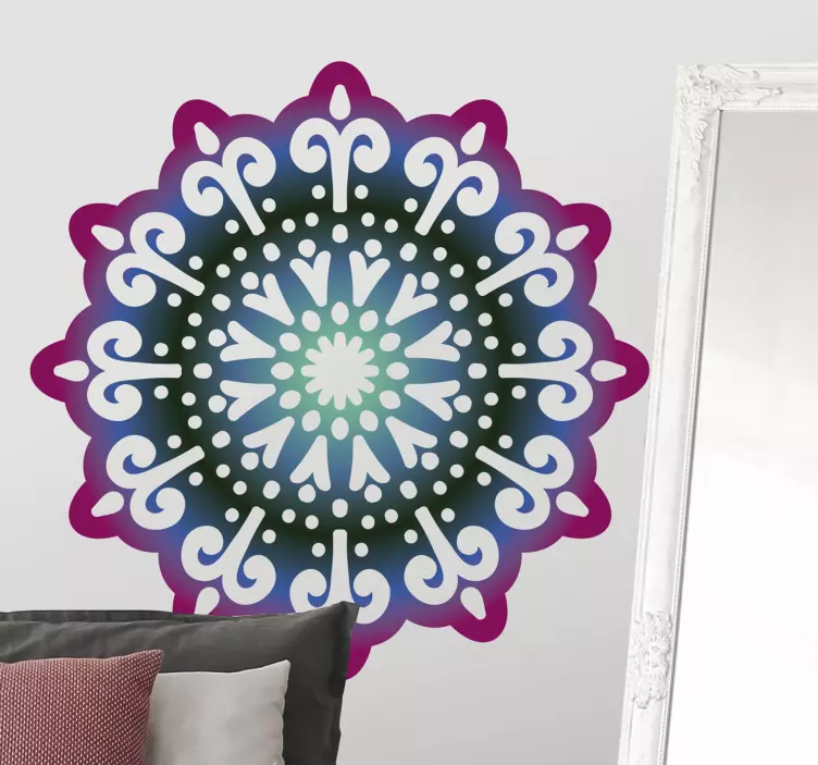 Vinilo decorativo floral Mandala de deseos punteados - TenVinilo