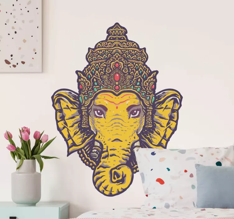 Vinilo decorativo floral Mandala estilo ganesha - TenVinilo