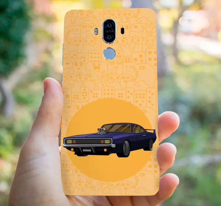 Pegatina Huawei diseño de carrera vintage - TenVinilo