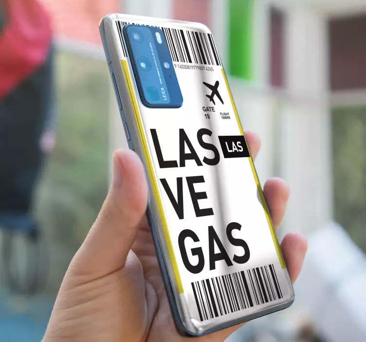 Pegatina Huawei tarjeta de embarque de las vegas - TenVinilo
