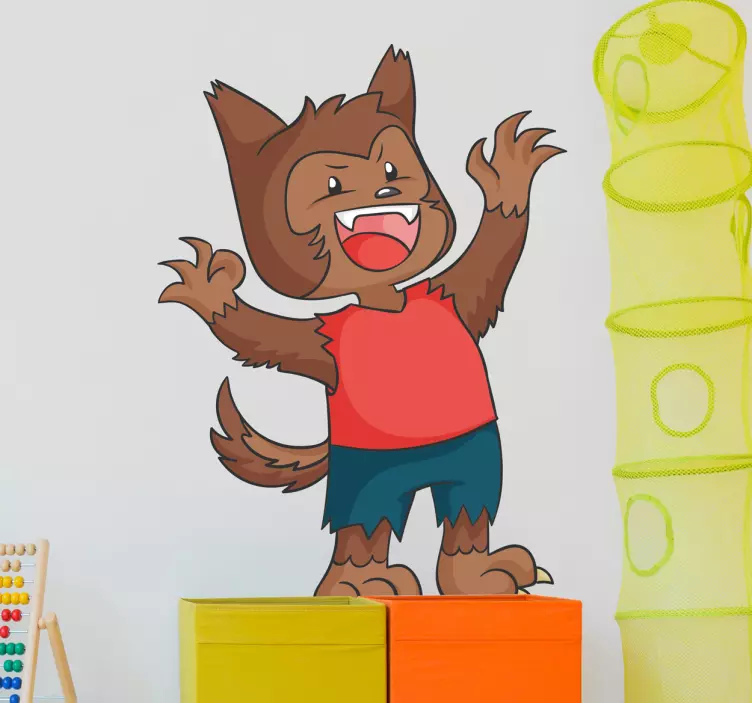 Vinilo infantil dibujo hombre lobo - TenVinilo