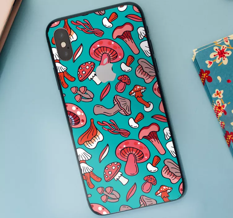 Pegatina iPhone fantasía de hongos - TenVinilo