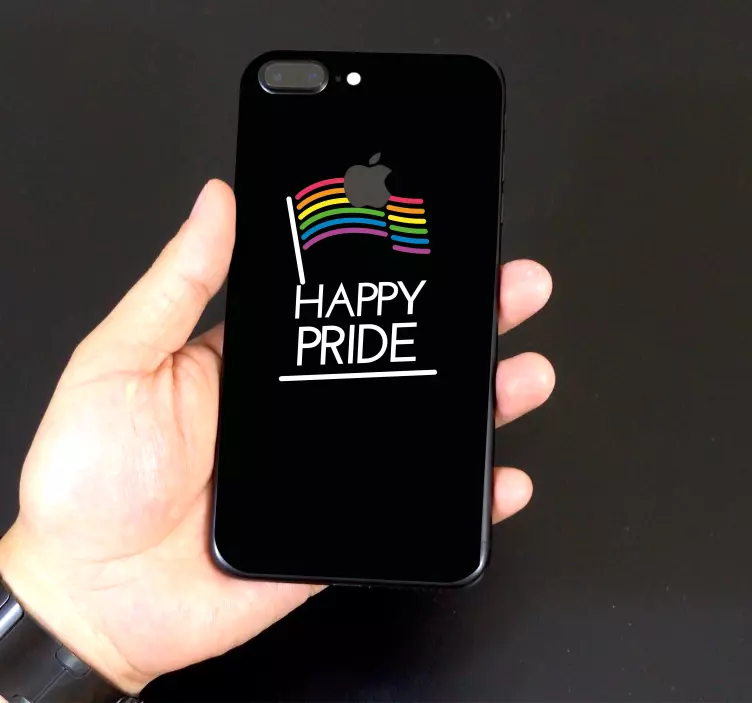 Pegatina iPhone mensaje de la bandera del arcoíris - TenVinilo