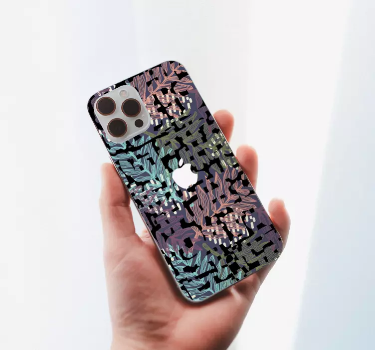 Pegatina iPhone motivo de hoja botánica - TenVinilo