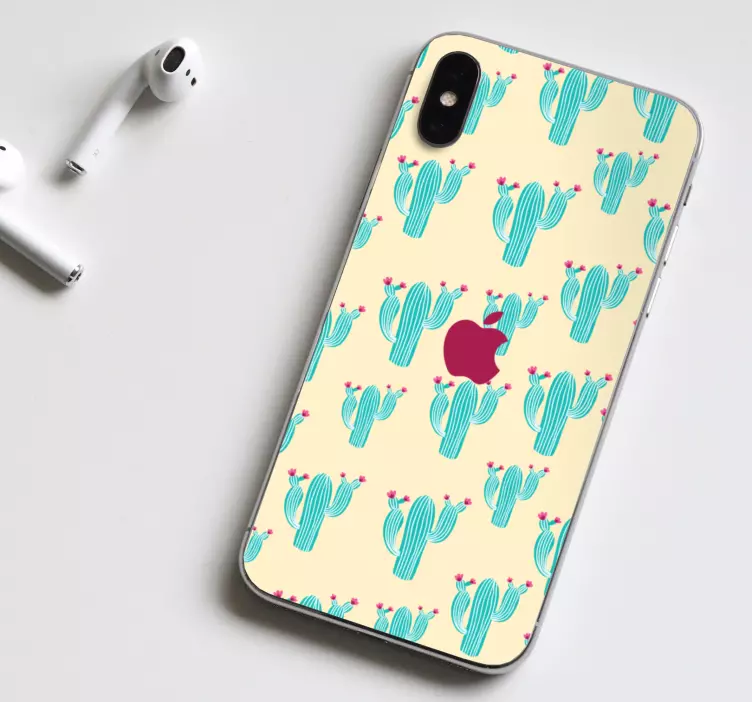 Pegatina iPhone patrón de cactus - TenVinilo