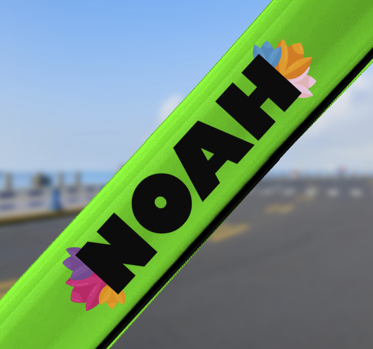 Vinilo para bicicleta de tulipanes y con nombre - TenVinilo