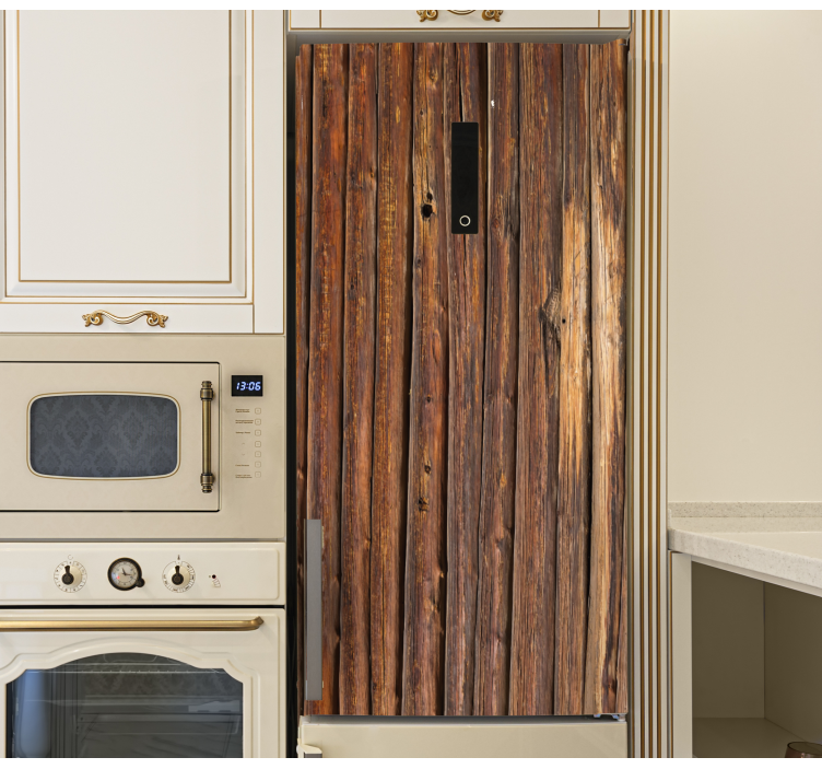 Vinilo para nevera Caja de madera marrón vieja - TenVinilo