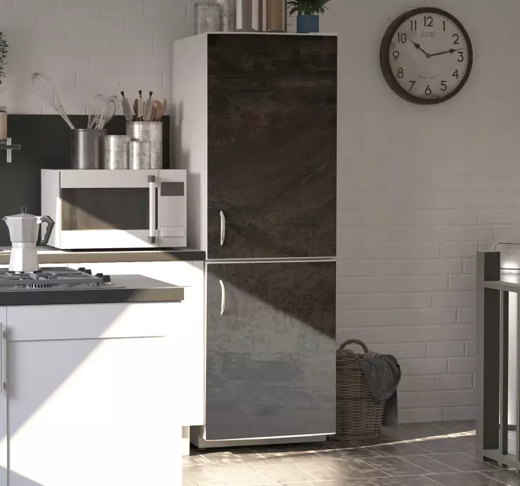 Vinilo para nevera Hierro oxidado gris industrial - TenVinilo