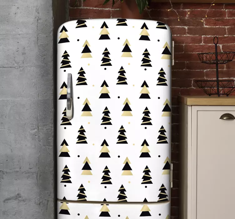 Vinilo para nevera refrigerador geométrico - TenVinilo