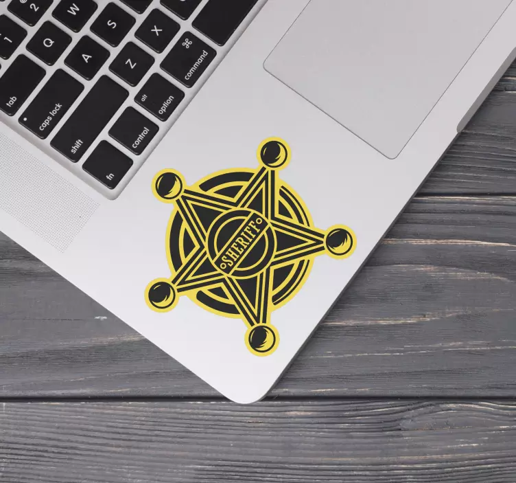 Pegatina para portátil estrella de sheriff - TenVinilo