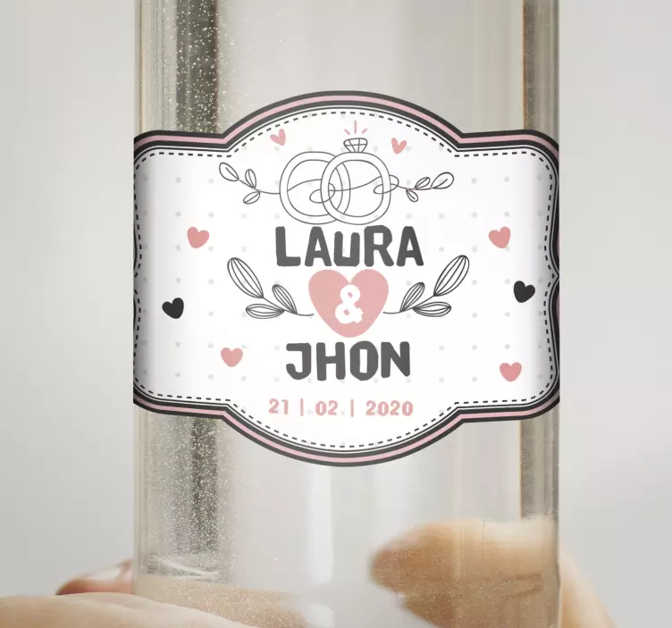 Pegatina personalizada boda vodka divertida - TenVinilo