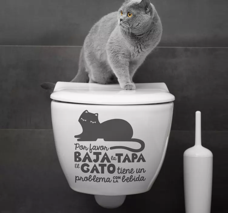 Vinilo mascota "por favor baja la tapa" - TenVinilo