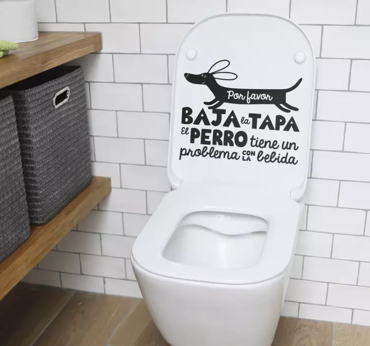 Vinilo mascota del perro "baja la tapa"  - TenVinilo
