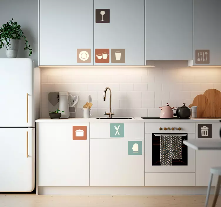 Vinilo icono utensilios de cocina para cajones - TenVinilo