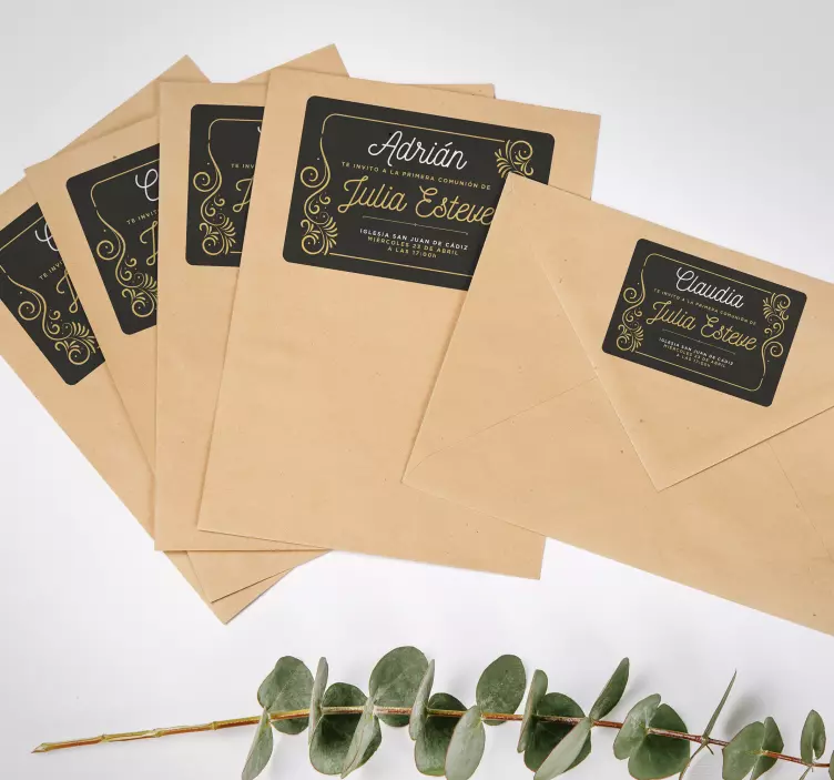 Pegatina recordatorio comunión con invitados - TenVinilo