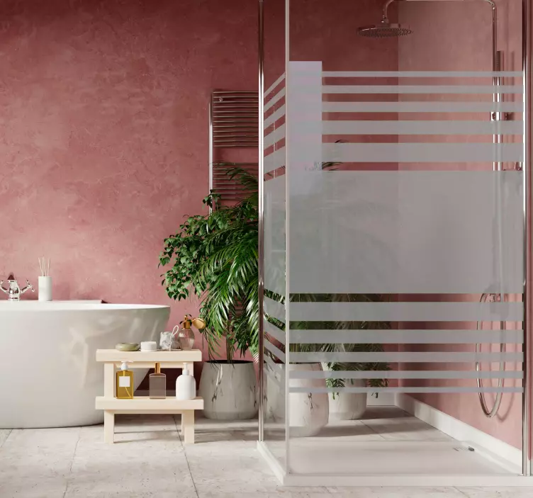 Vinilo pantalla de ducha rayas horizontales - TenVinilo