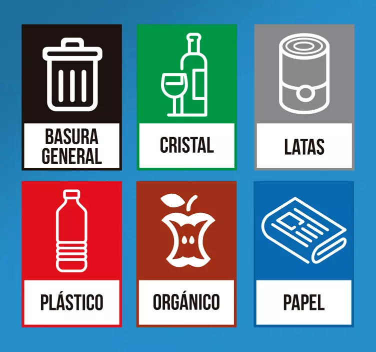 Pegatinas para contenedores reciclar - TenVinilo