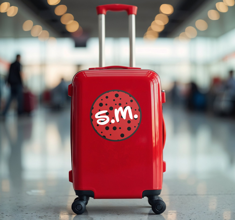 Calcomanías personalizadas iniciales de maleta para niños - TenVinilo