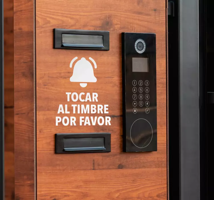 Señalética adhesiva tocar el timbre - TenVinilo