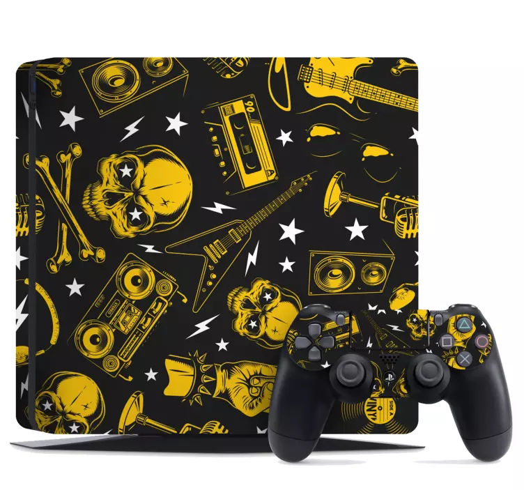 Skin ps4 calaveras y guitarras - TenVinilo