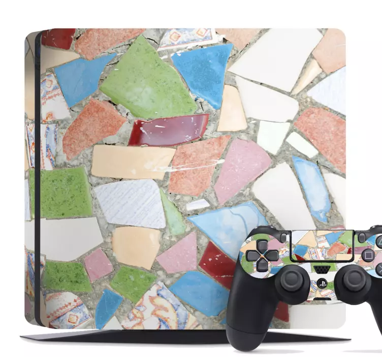 Skin PS4 patrones de colores de mosaico - TenVinilo