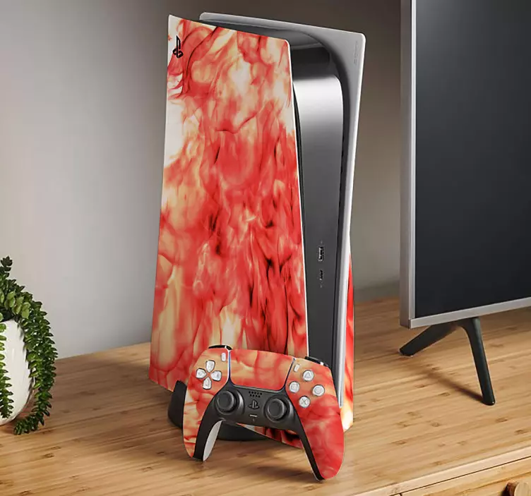 Skin ps5 funda con diseño de llamas - TenVinilo