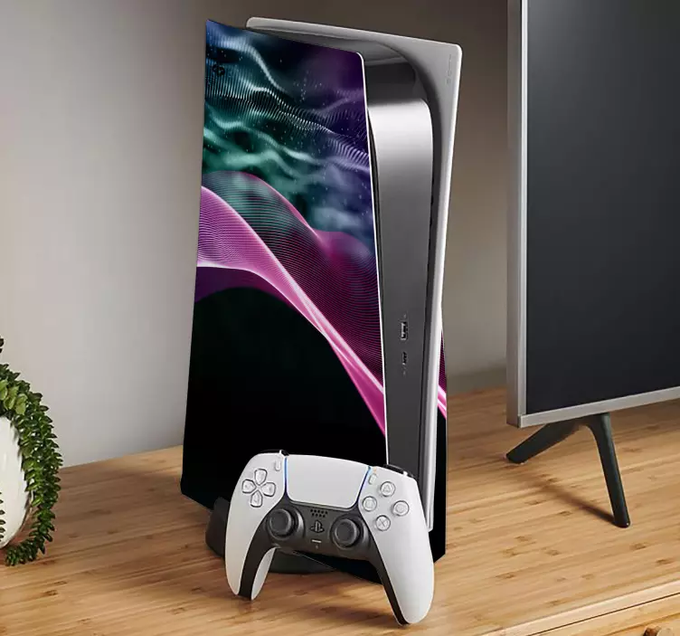 Skin ps5 patrones de olas vibrantes - TenVinilo