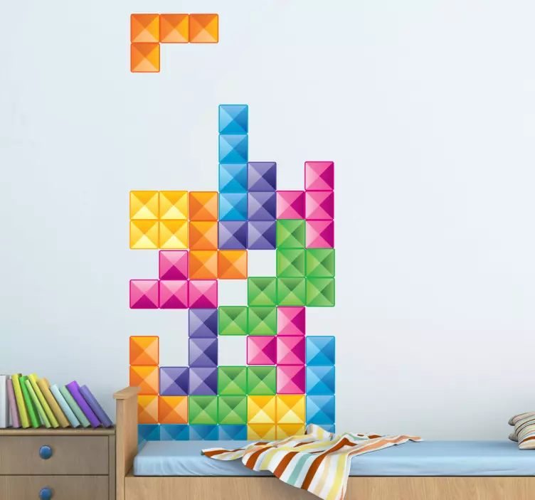 Vinilo gamer piezas de tetris - TenVinilo